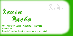 kevin macho business card